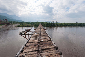 Puente del rÃ­o Vitim en Siberia, que es increÃ­blemente aterrador.
